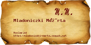 Mladoniczki Márta névjegykártya