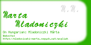 marta mladoniczki business card