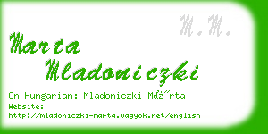 marta mladoniczki business card